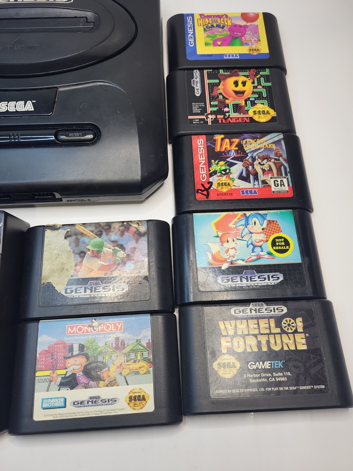 Sega Genesis Model 2 Console Bundle Tested Working 7 Games, SG6 Stick Controller