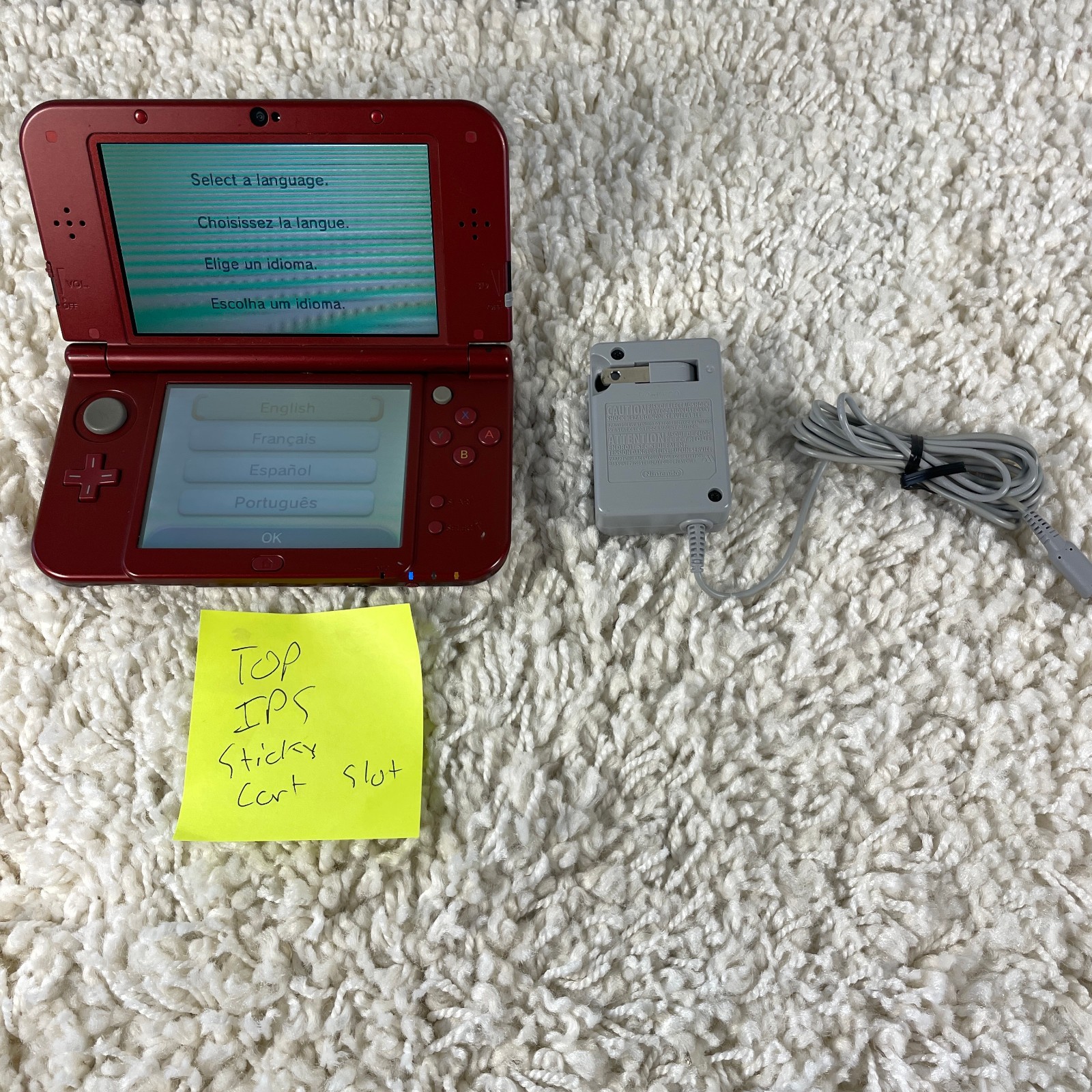 Nintendo “New” 3DS XL Metallic Red Handheld Console System RED-001 Top IPS Works