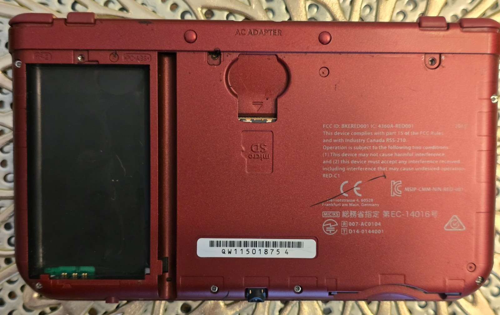 Nintendo “New” 3DS XL Metallic Red Console w/Charger — Tested & Working