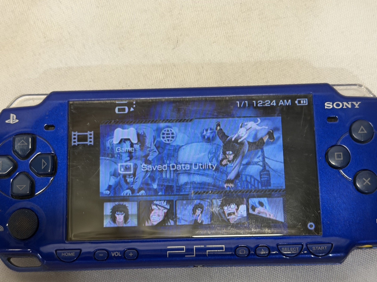 Sony PSP 2001 Handheld System Metallic Blue Parts Untested