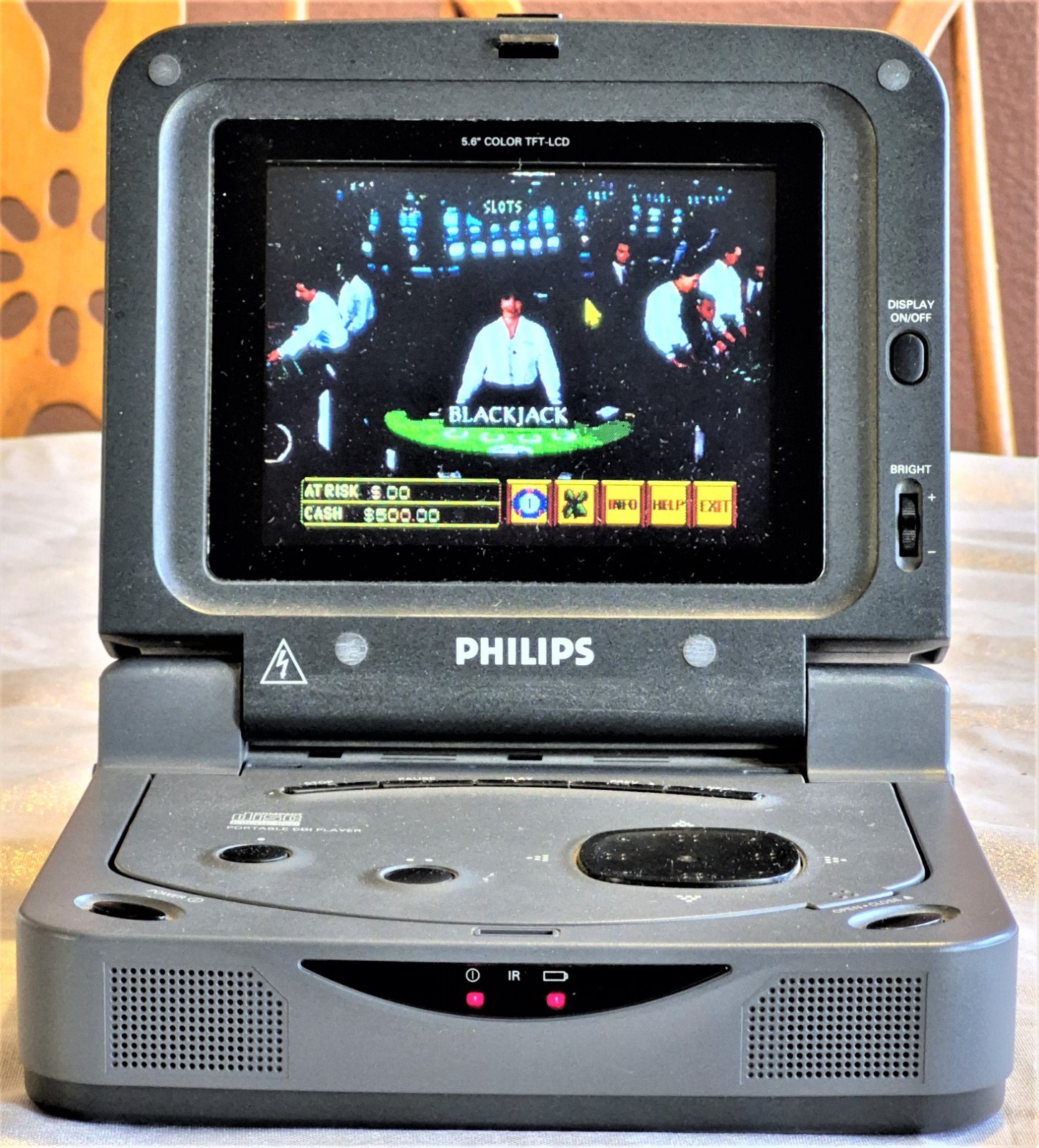 Philips 370 CDi Player Retro Console Nice Handheld Tested w/ Game Included VIDEO