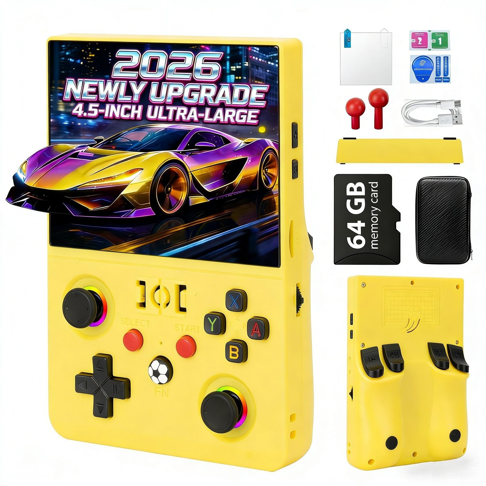 Rhesusco 2026 NEW Upgrade R36MAX Ⅱ Retro Video Game Console – 4.5 Inch Ultra-…