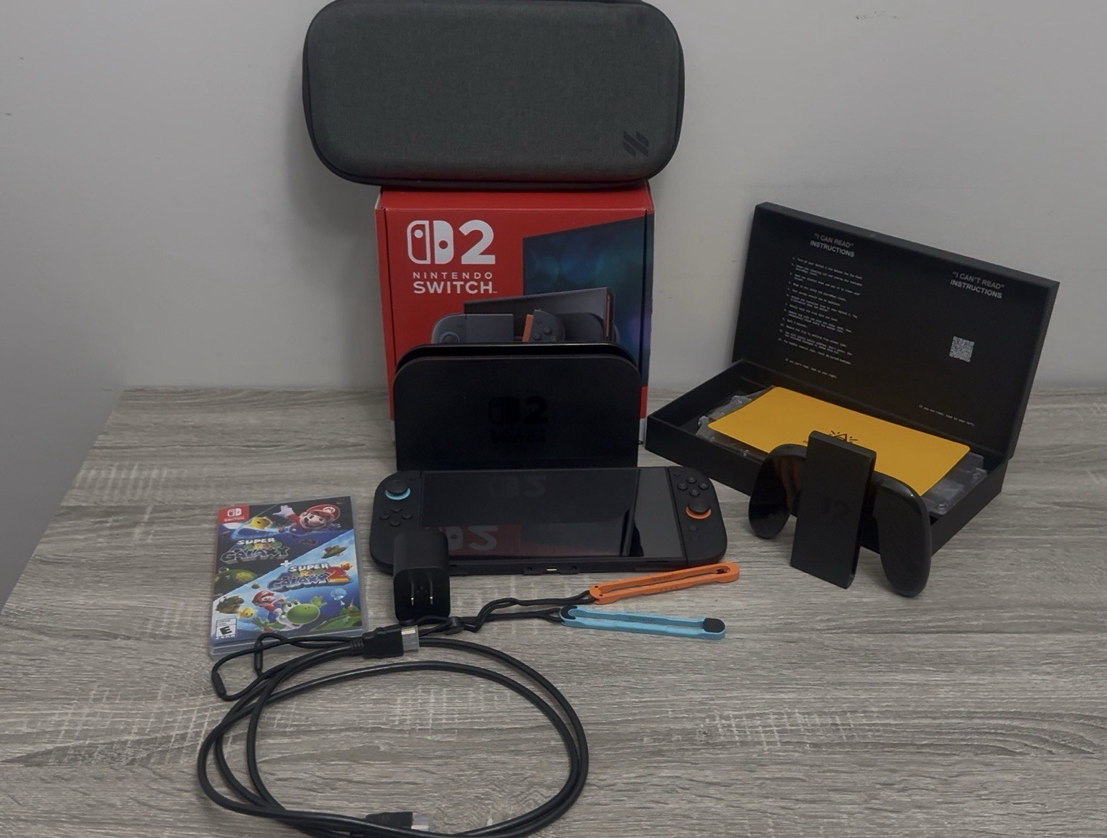 Nintendo Switch 2 Handheld Console Bundle Black w/ Blue/Orange Joy-Con & Dock