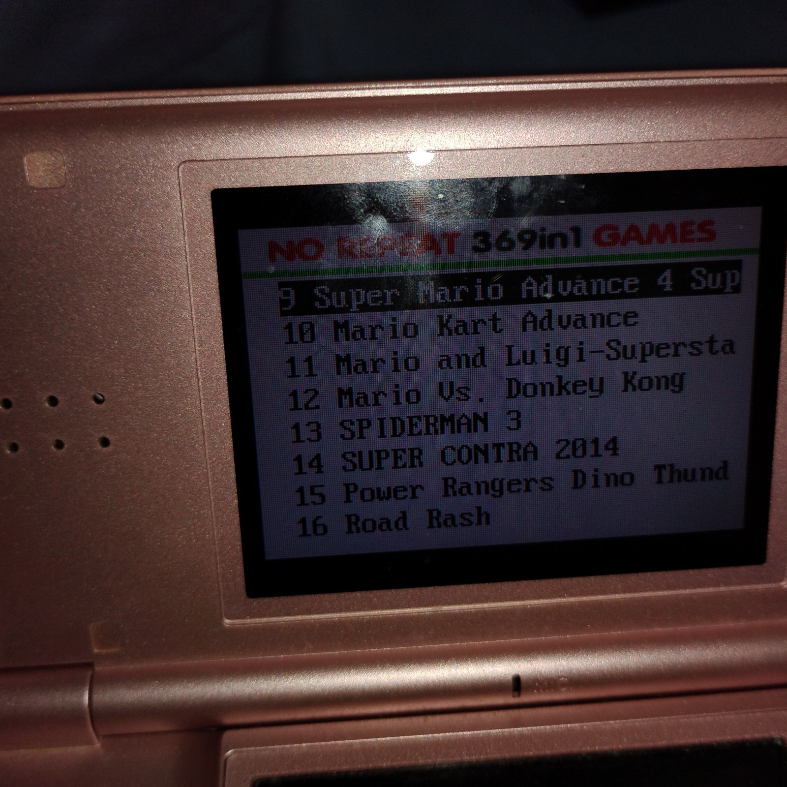 Nintendo DS Lite Metallic Pink Console Working With Games 369 In 1 GBA R4 Card