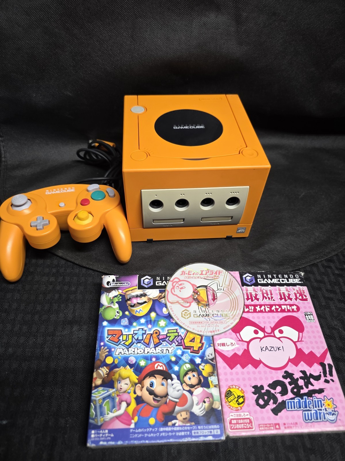 Nintendo Spice Orange Japanese Gamecube Console Bundle w/ 3 Games – TESTED