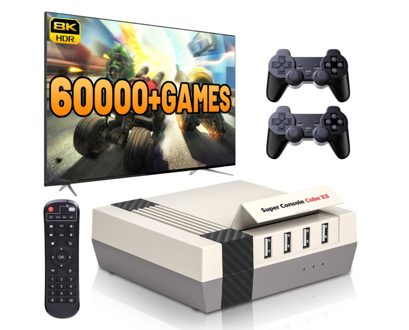 Kinhank Super Console Cube X3 Retro Game Console with 60000 Games