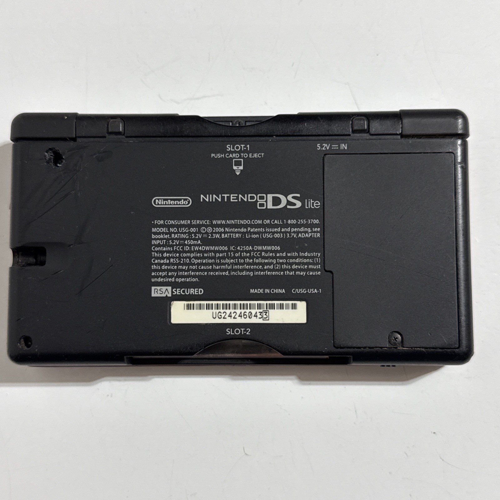 Nintendo DS Lite Crimson Red Handheld System Console Slight Break On Hinge Works