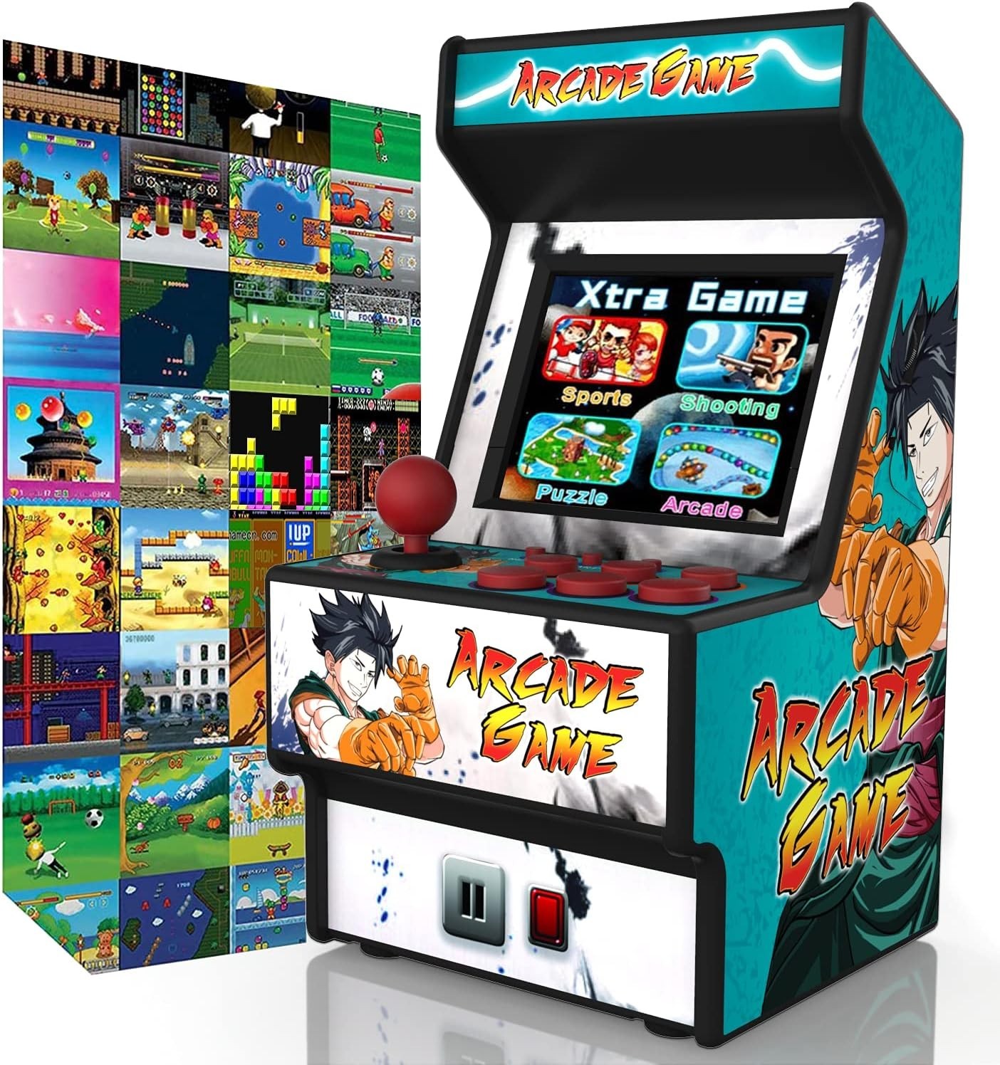 Handheld Retro Gaming Console with 156 16-Bit Games – Rechargeable Fun for Kids