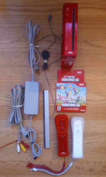 Nintendo Wii Limited Edition Red Console bundle with Mario Brothers Game