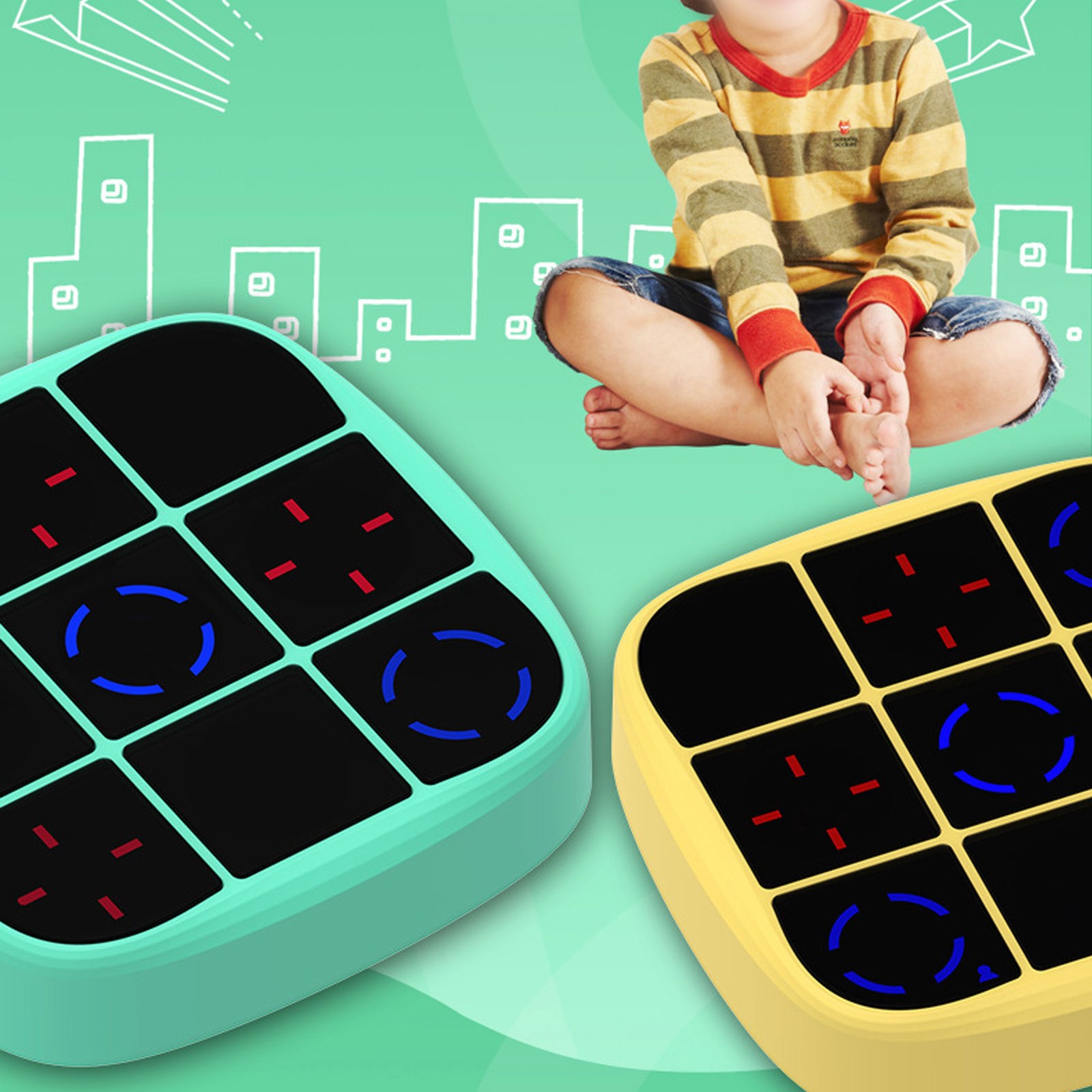 4 In 1 Handheld Puzzle Games Console Portable Sensory Puzzle Game Kids