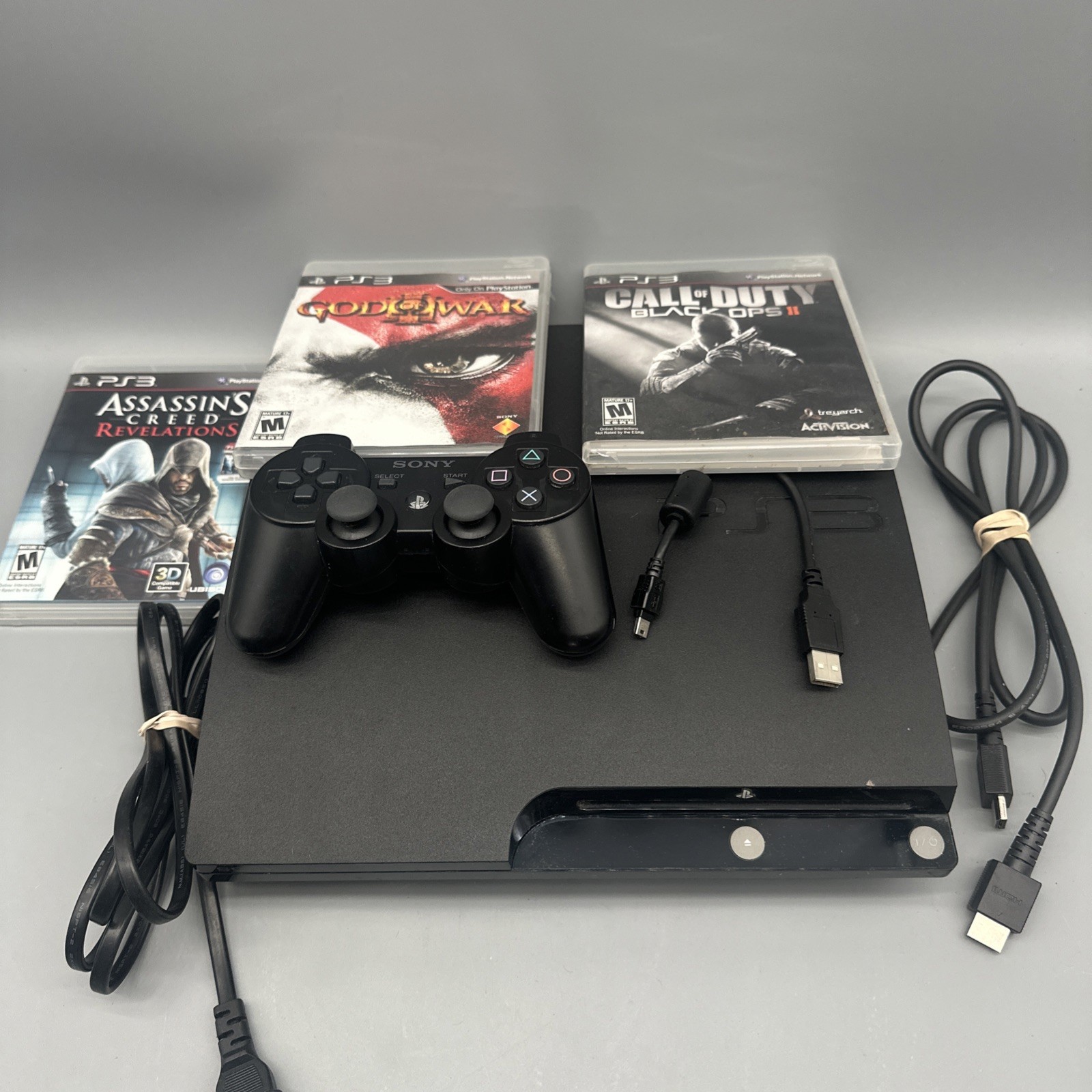 Sony PlayStation 3 Slim Console Bundle Games & Controller – Tested & Working
