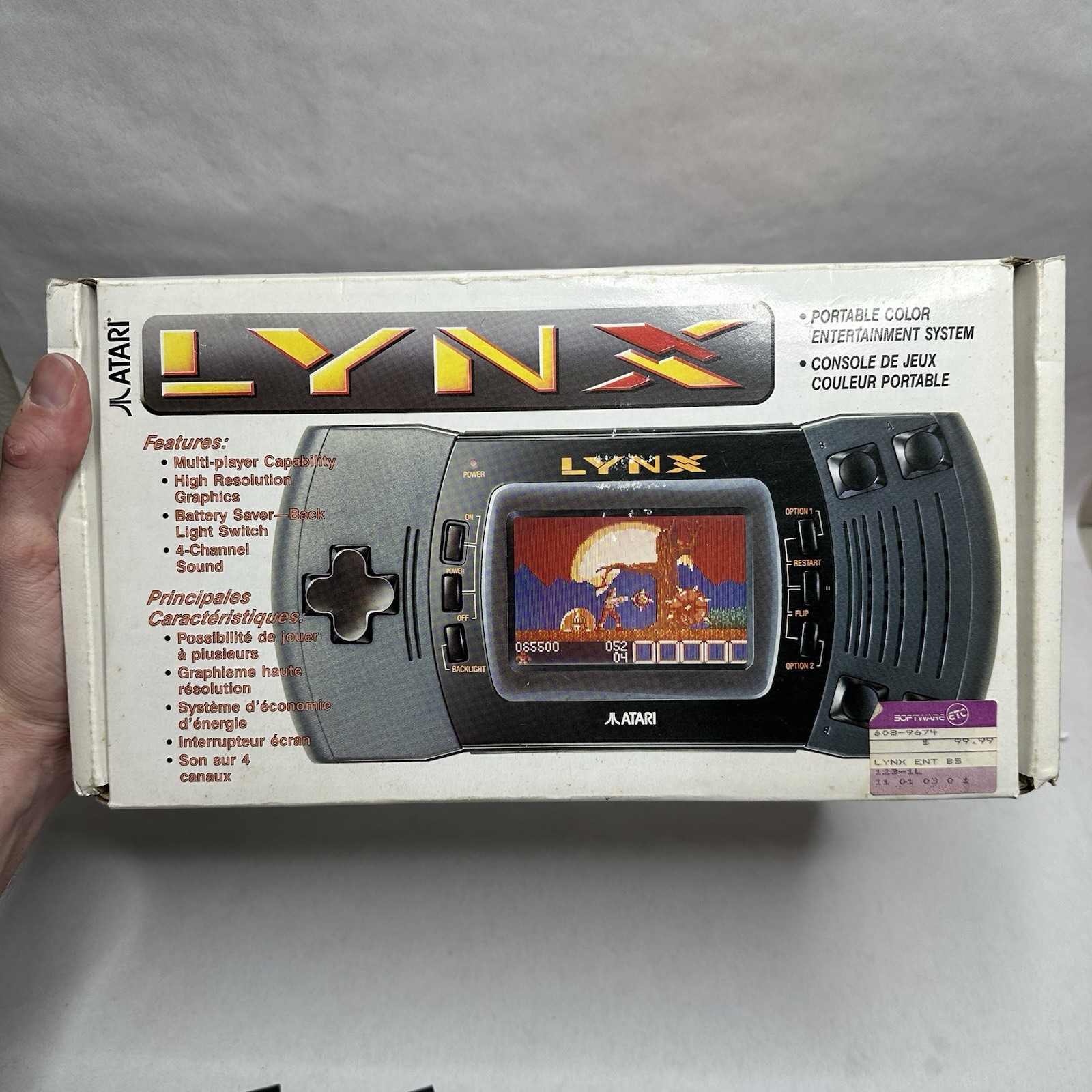 Atari Lynx Gaming System with Original Box Tested and 11 Games Power Cord READ