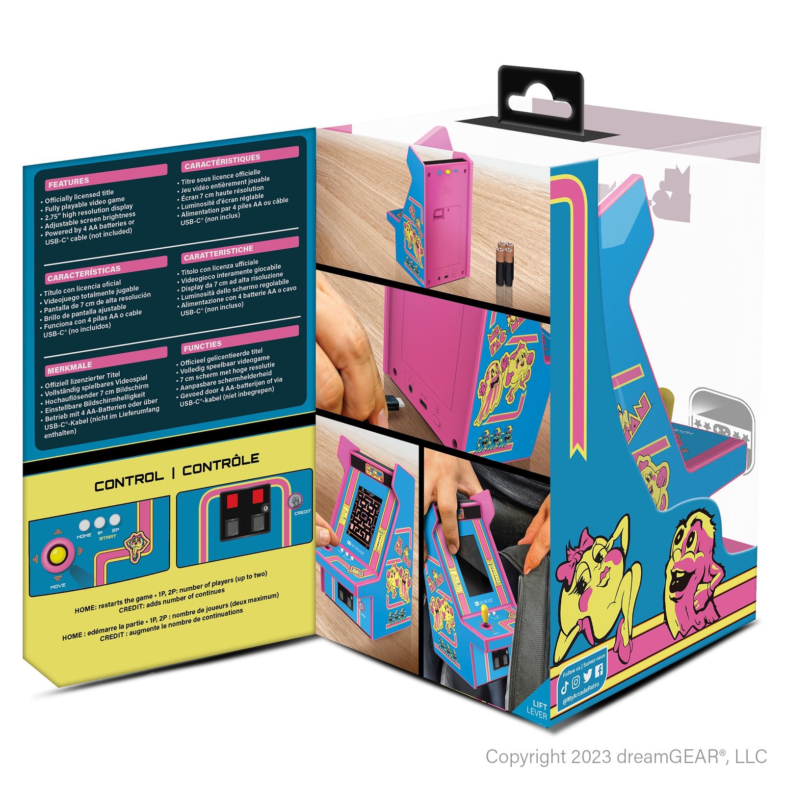 Ms. Pac-Man Micro Player Pro: 6.75 Mini Arcade Machine, Fully playable Video Gam