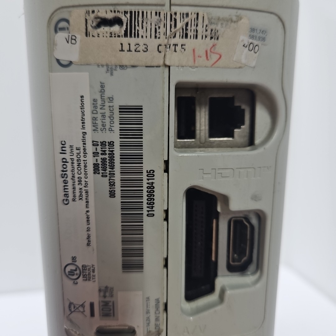 Microsoft Xbox 360 White 20GB Console Only Works Stuck Disc Drive Has Been Reset
