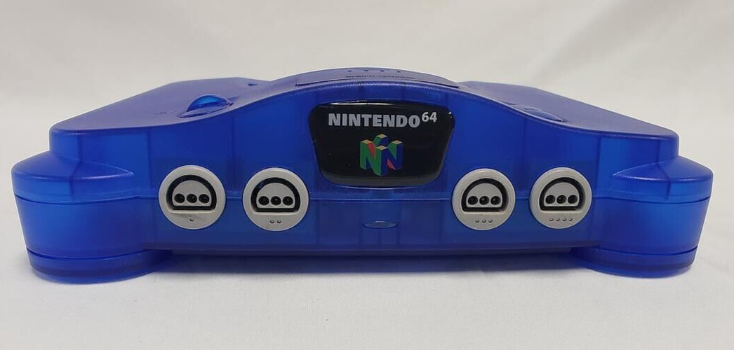 N64 Vintage 90s Funtastic Translucent BLUE Nintendo-64 Gaming Console System A