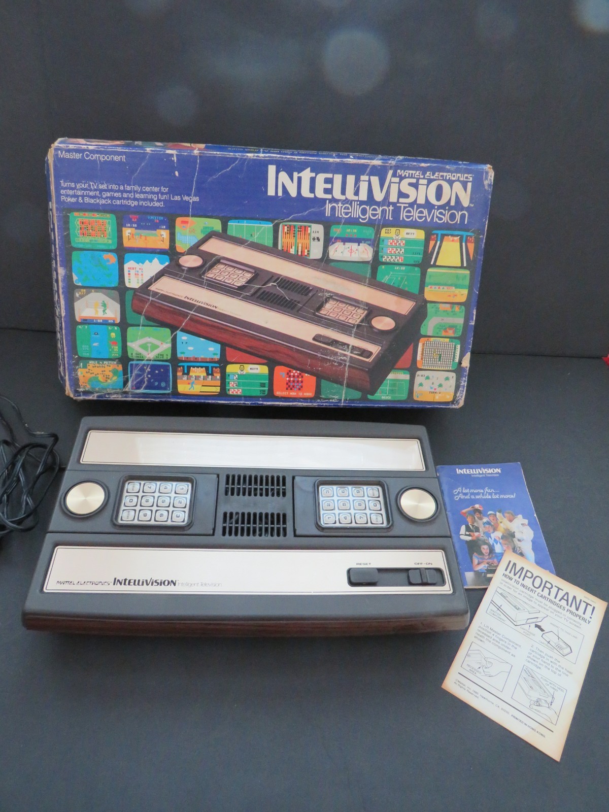 INTELLIVISION MATTEL Console Vintage + 6 Complete Games w/Manuals Overlays