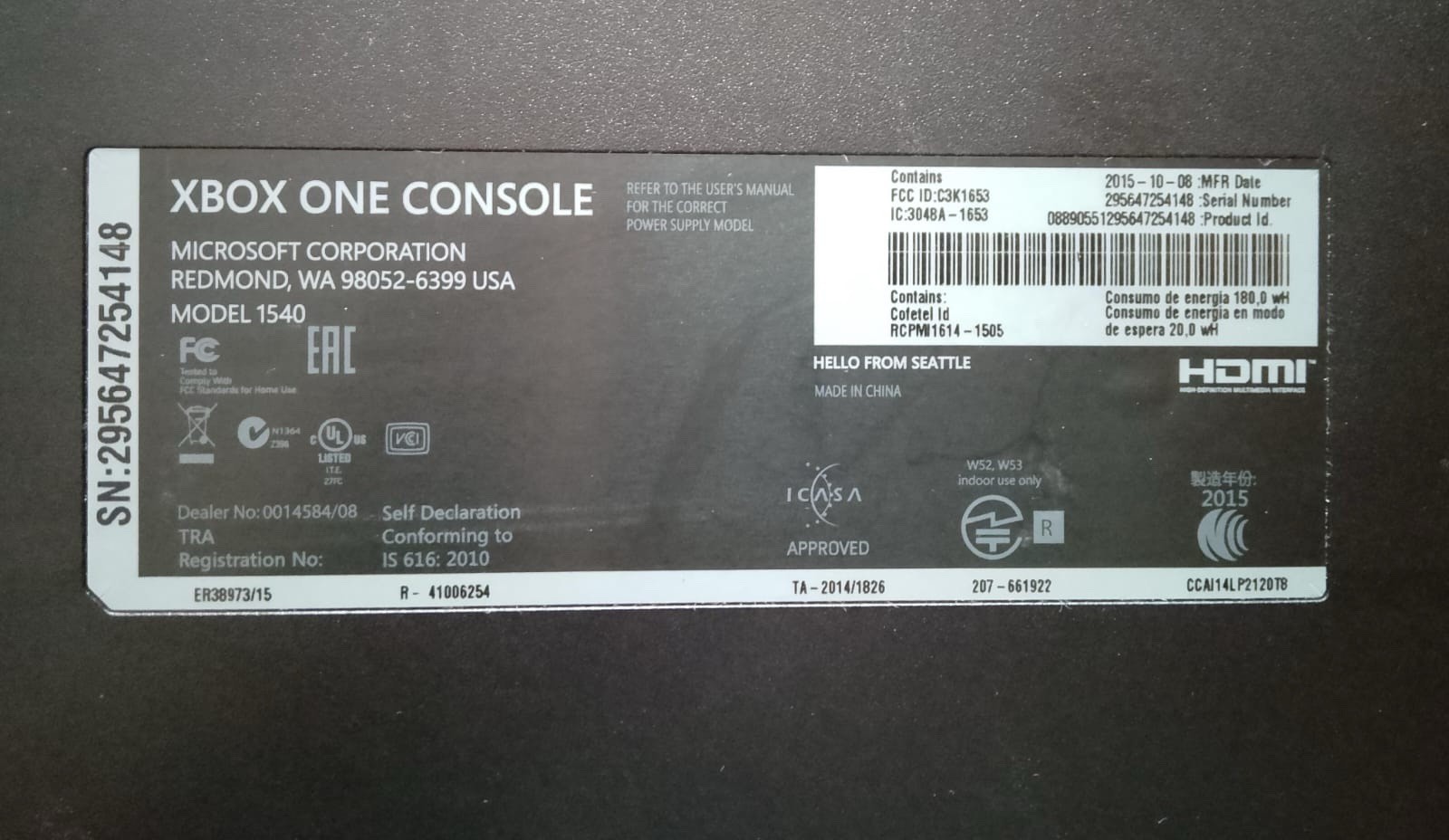 Microsoft Xbox One System 500GB Black Console Model 1540 w/ Games & Controller