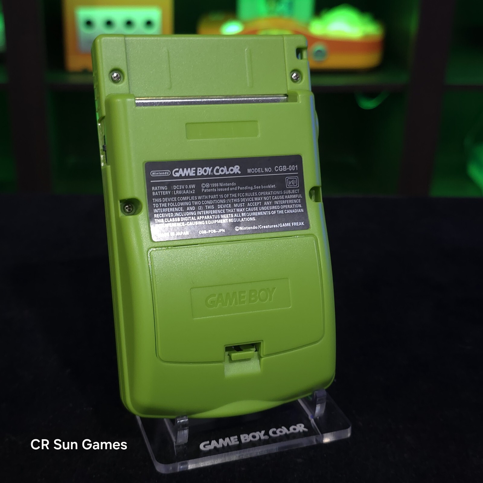 Green Gameboy Color Console OLED Touch Screen GBC Game Boy
