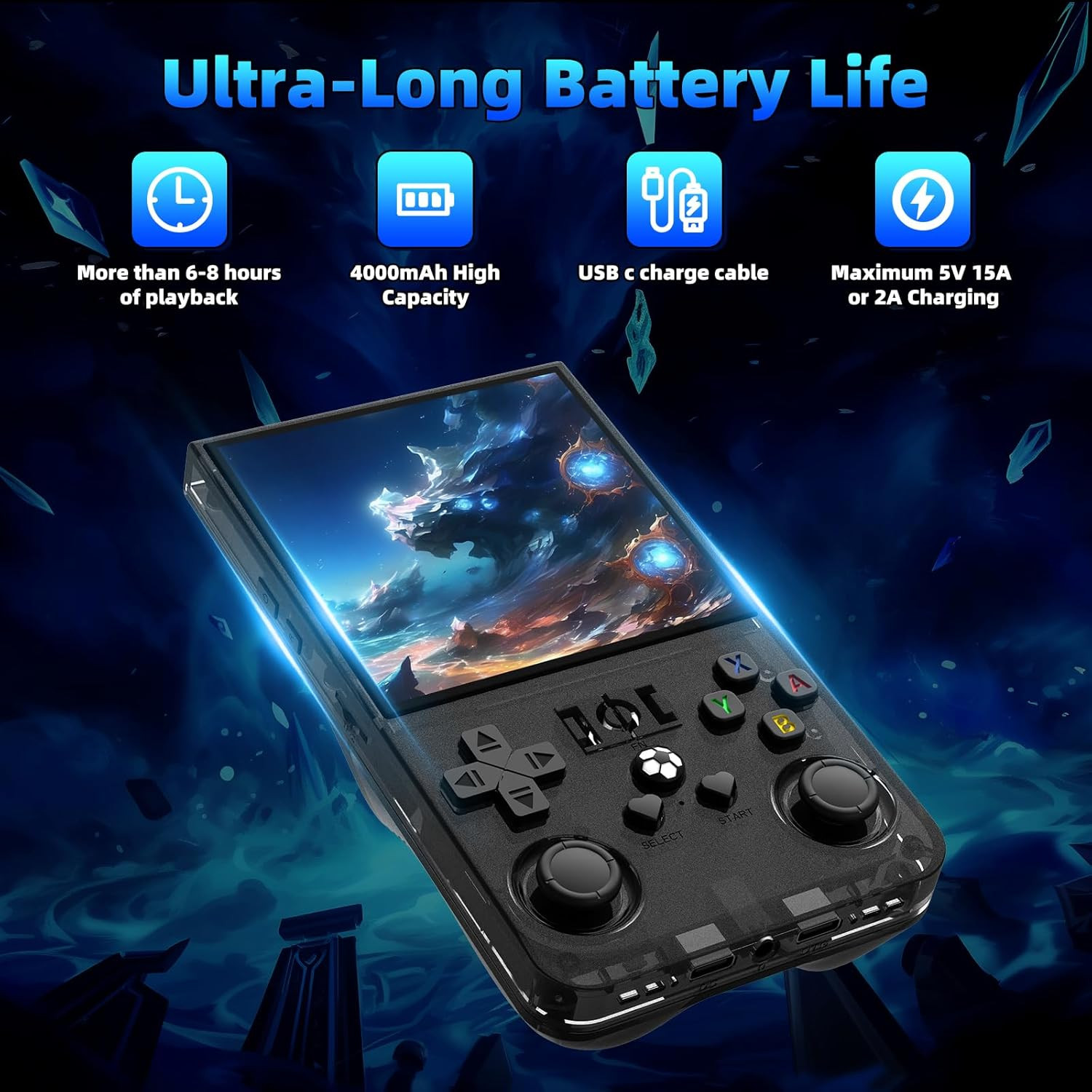 R36TMAX Retro Handheld Game Console, 4.0 Inch IPS HD Screen Retro Gaming