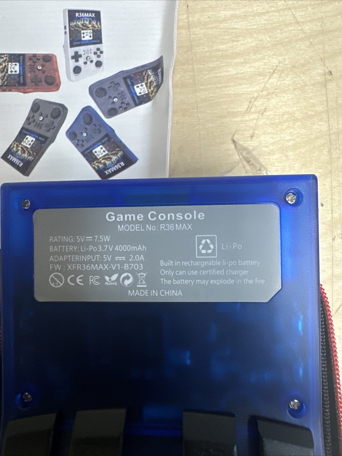 R36MAX Retro Handheld Game Console, Blue MAX 64GB