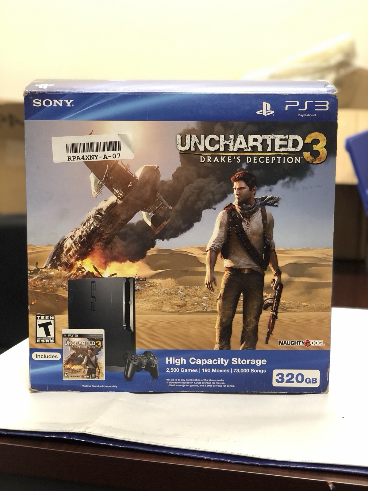Complete Sony PS3 320GB Console CIB Uncharted 3 Edition 2 Controllers – No Game