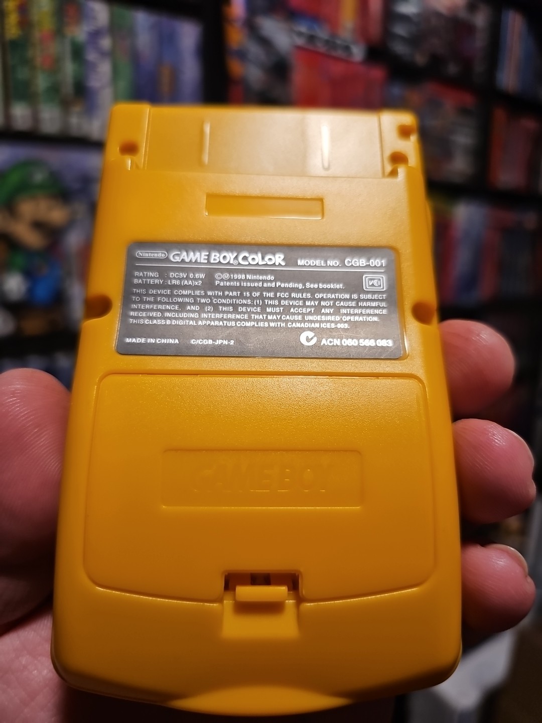 Nintendo Game Boy Color Clear Console GBC Custom Build Needs TLC w/ Yellow Shell