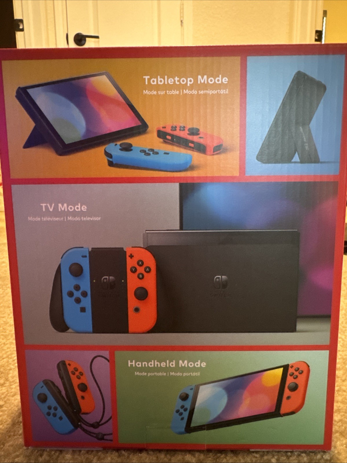 Nintendo Switch OLED Model HEG-001 Handheld Console 64GB Black w Red/Blue Joycon