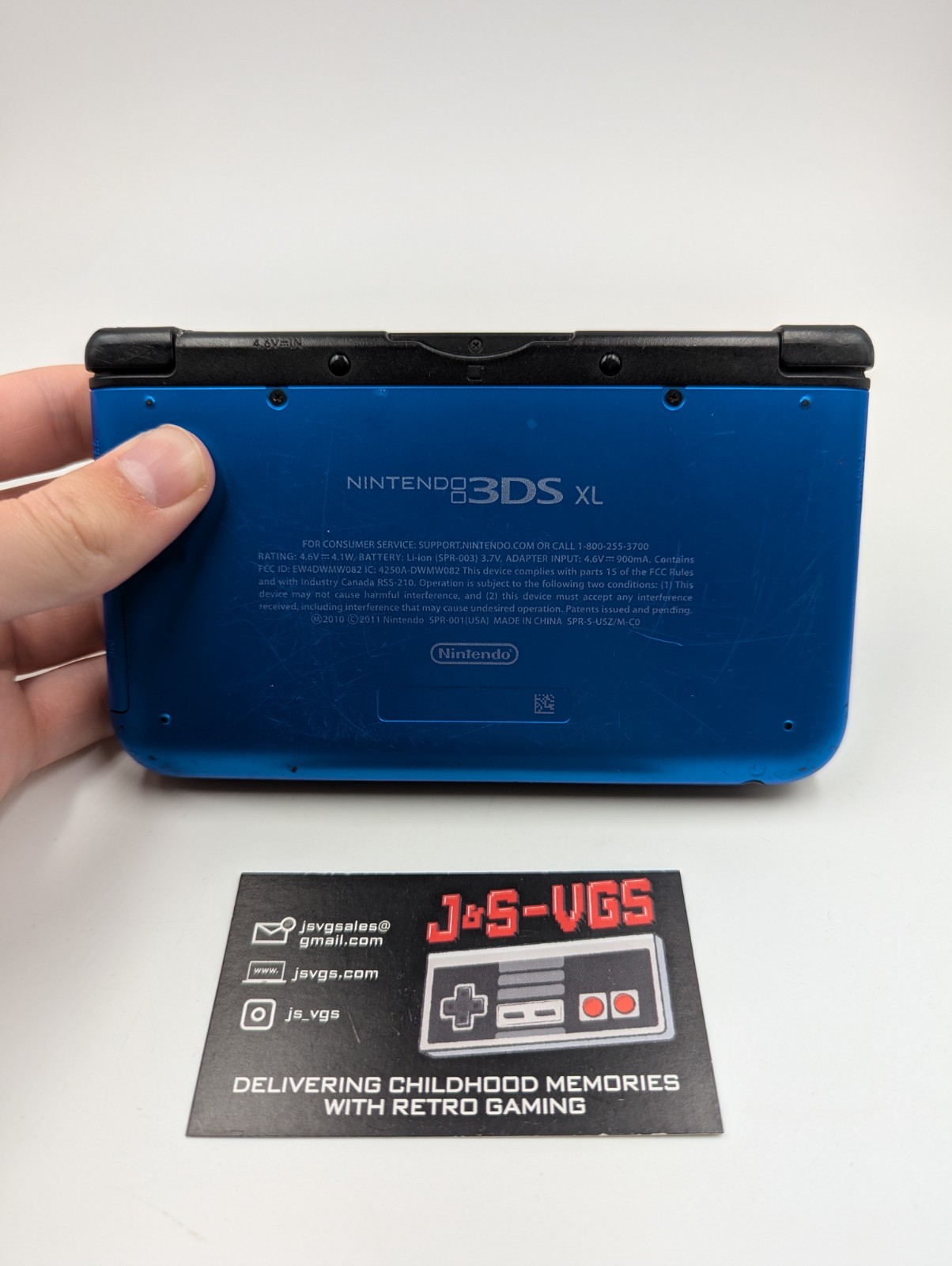 Nintendo 3DS XL Blue Black Console Glued Hinge Tested