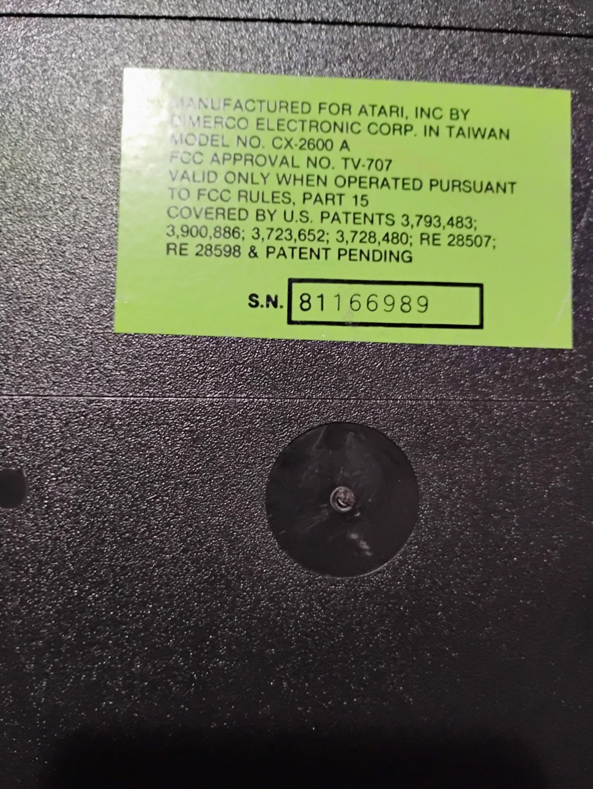 Atari CX-2600 A Console *Untested*