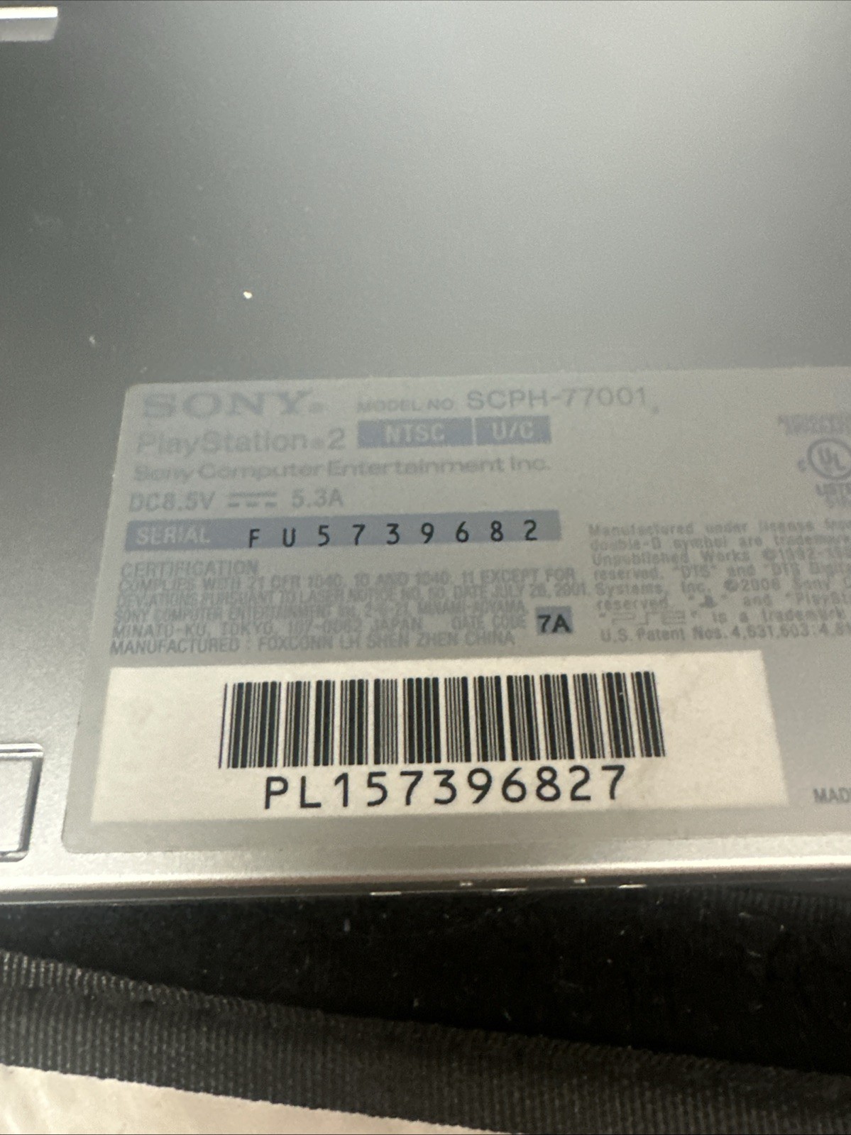 Sony PlayStation 2 PS2 Slim Silver SCPH-77001 Console Only Powers On