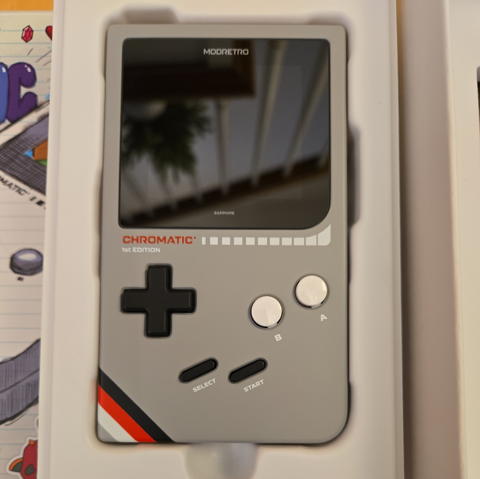 ModRetro Chromatic 1st Edition GameStop Exclusive Grey with Tetris