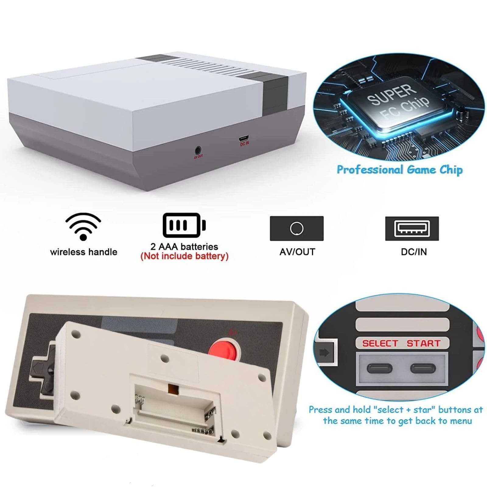 Retro Game Console,Classic Mini Edition Games Console,AV and HDMI Output Hand…