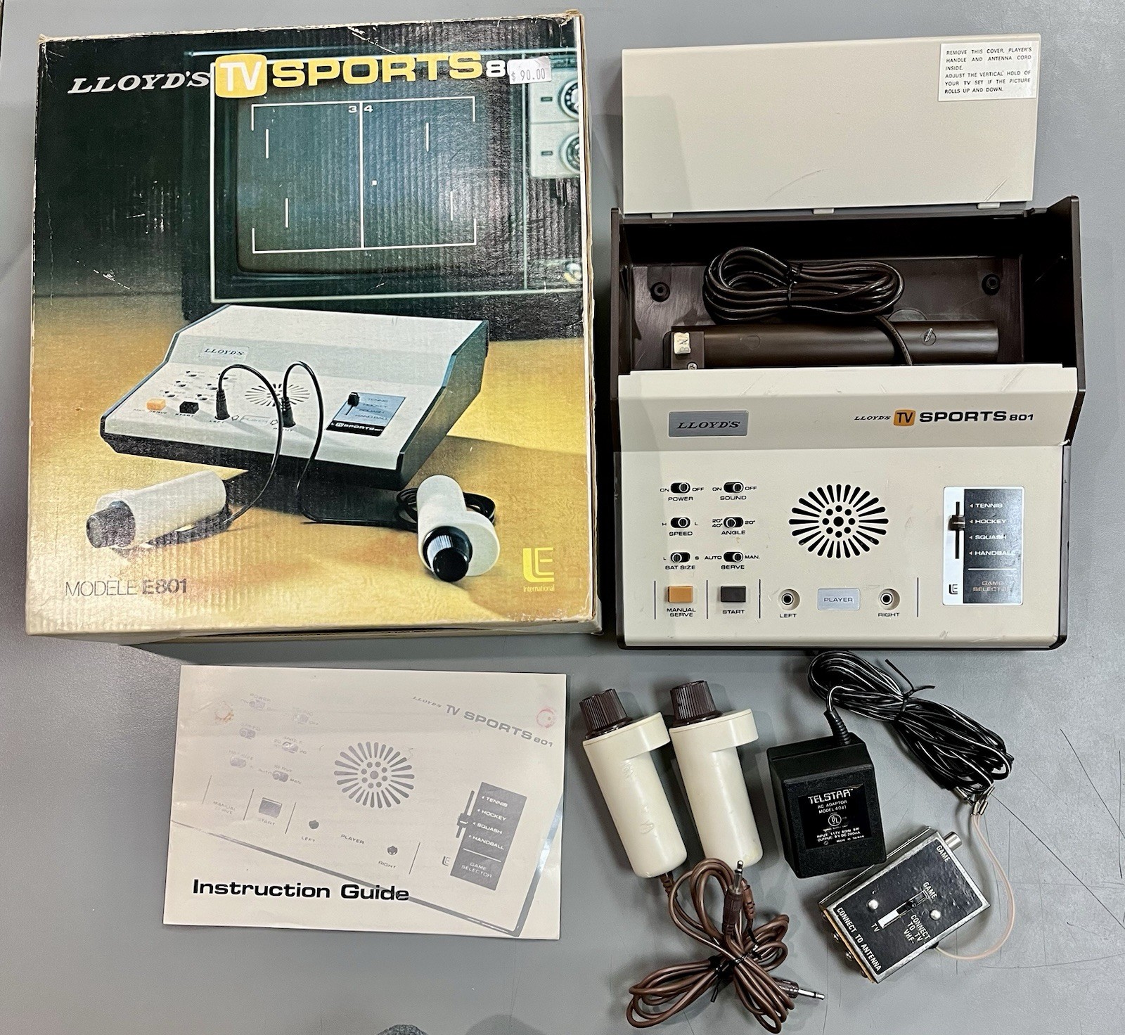 Lloyd’s TV SPORTS E801 Game System Controllers Manual AC & RF Adapter COMPLETE