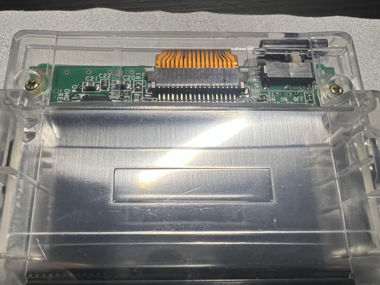 Nintendo GameBoy Light GBL Clear White + New Shell + Glass Lens