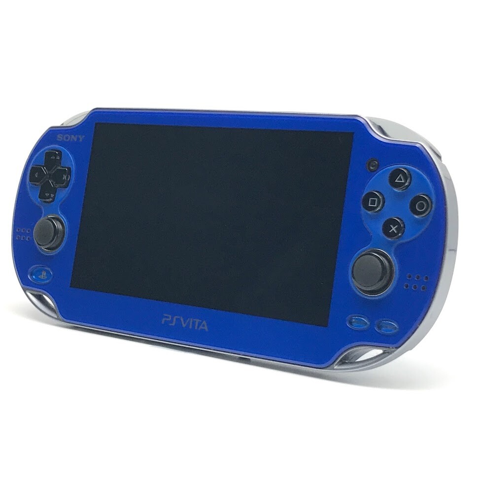 SONY PS Vita PCH-1000 Sapphire Blue Wi-Fi OLED FW:3.65 w/ Charger “Mint”