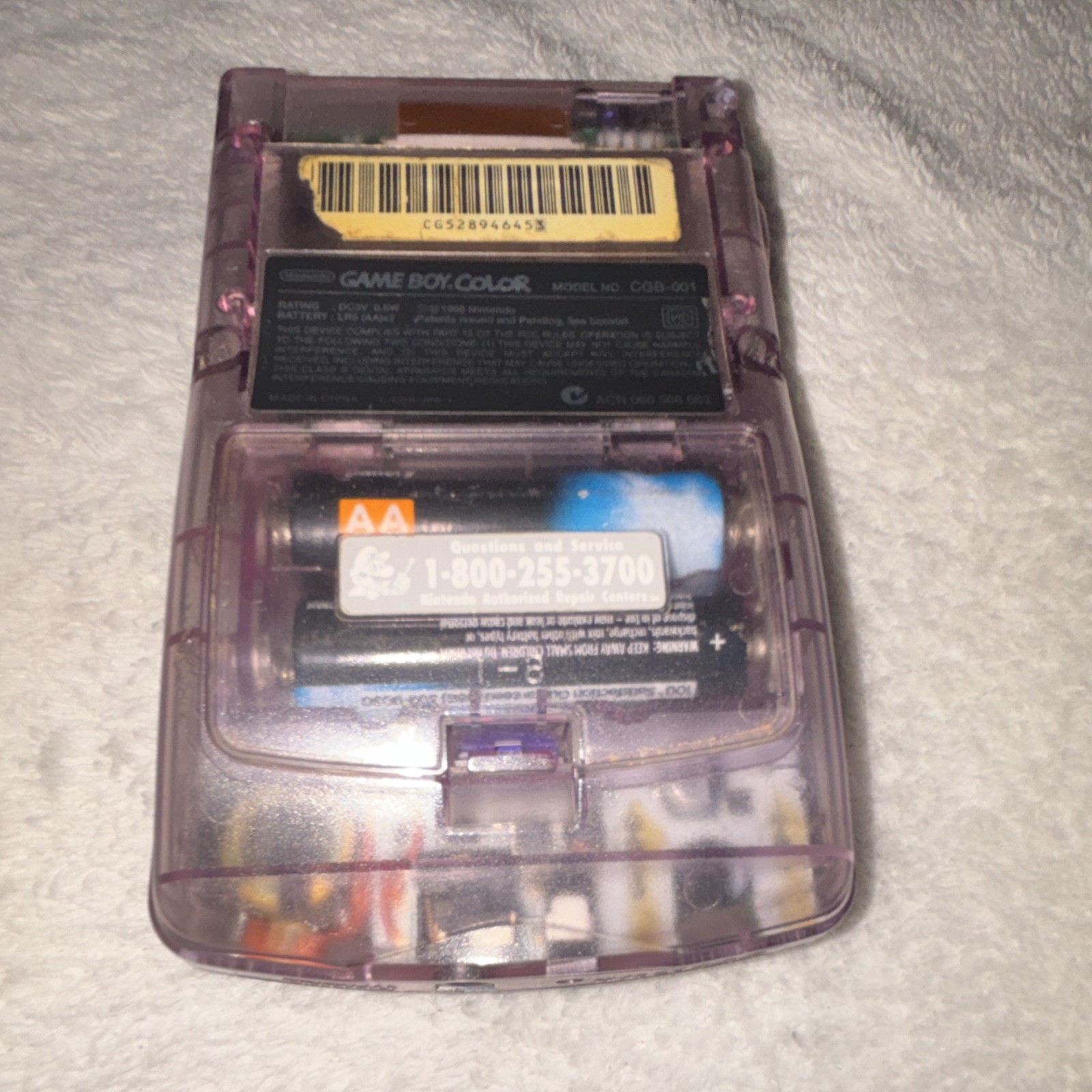 Nintendo Game Boy Color CGB-001 Transparent Purple/Clear Handheld