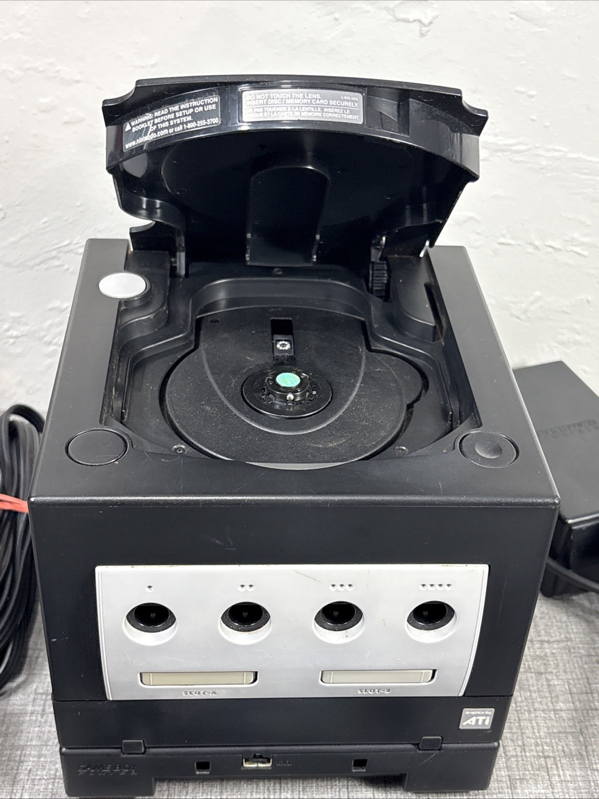 Nintendo GameCube Bundle JETBLACK Console 2 Controllers + Official gameboyPlayer
