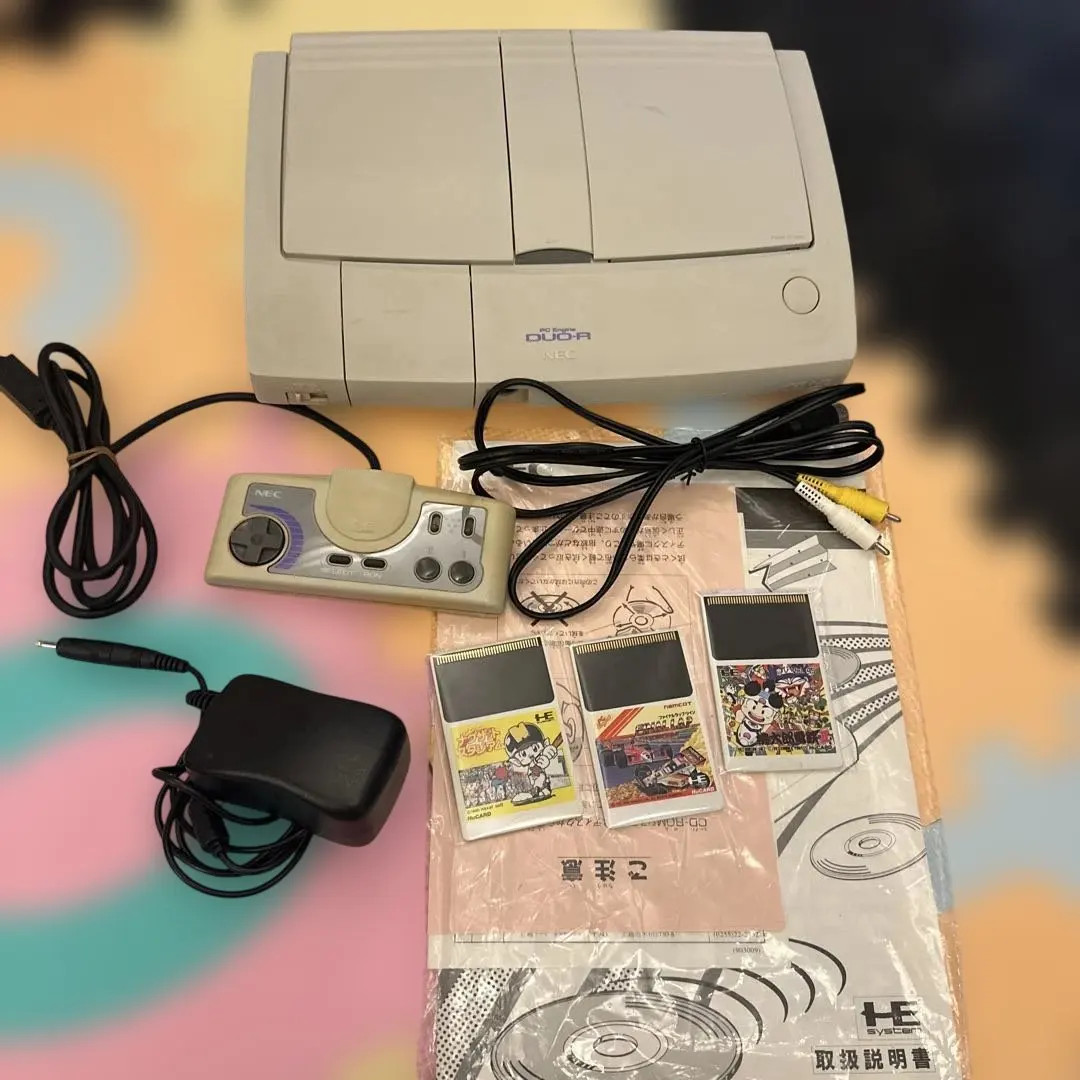 NEC PC Engine DUO R Console with Controller AC Adapter AV Cable As Is Used