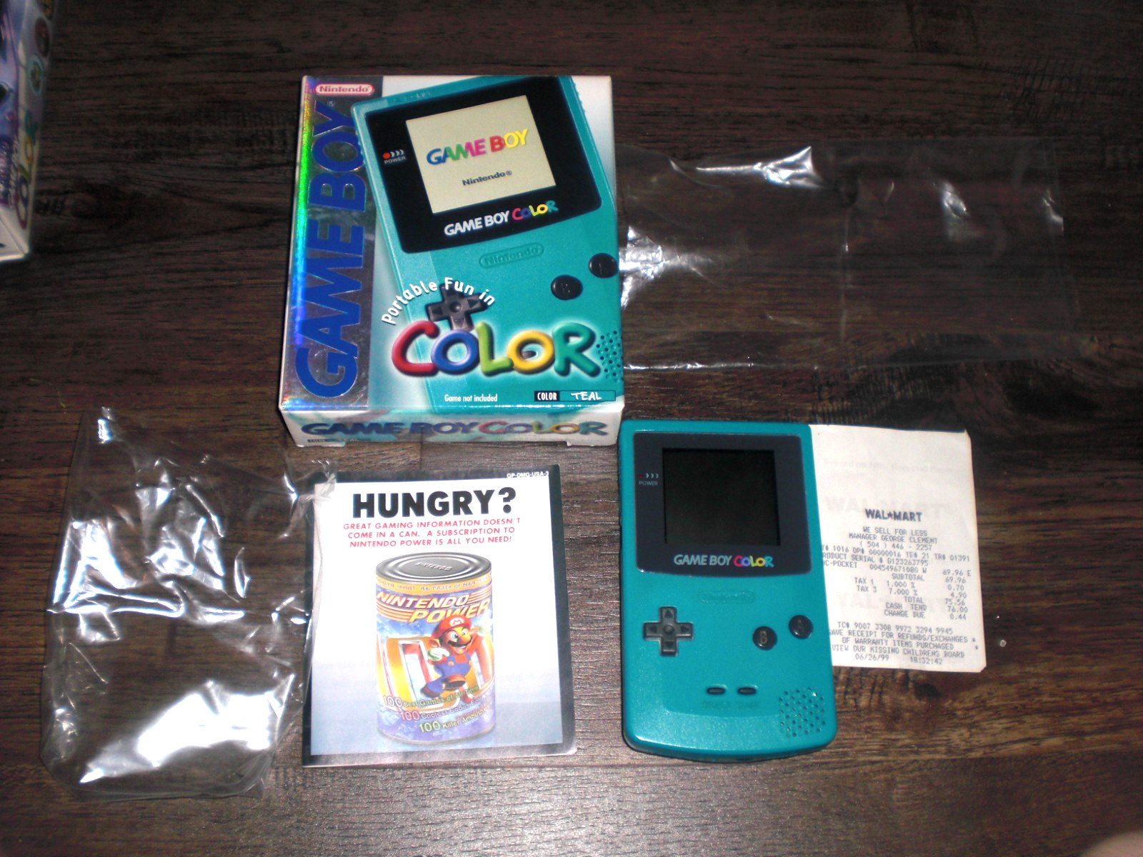 Nintendo Game Boy Color Console System Blue Teal COMPLETE Box CIB Bags Receipt!