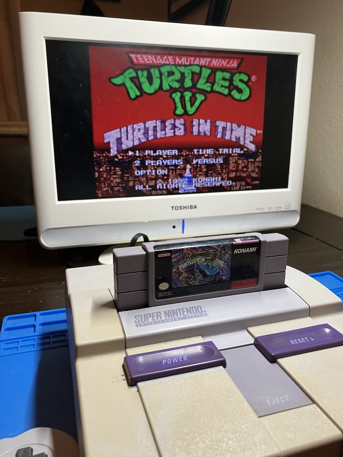 Super Nintendo SNES System Console Bundle 10 Games Super Mario World TMNT IV