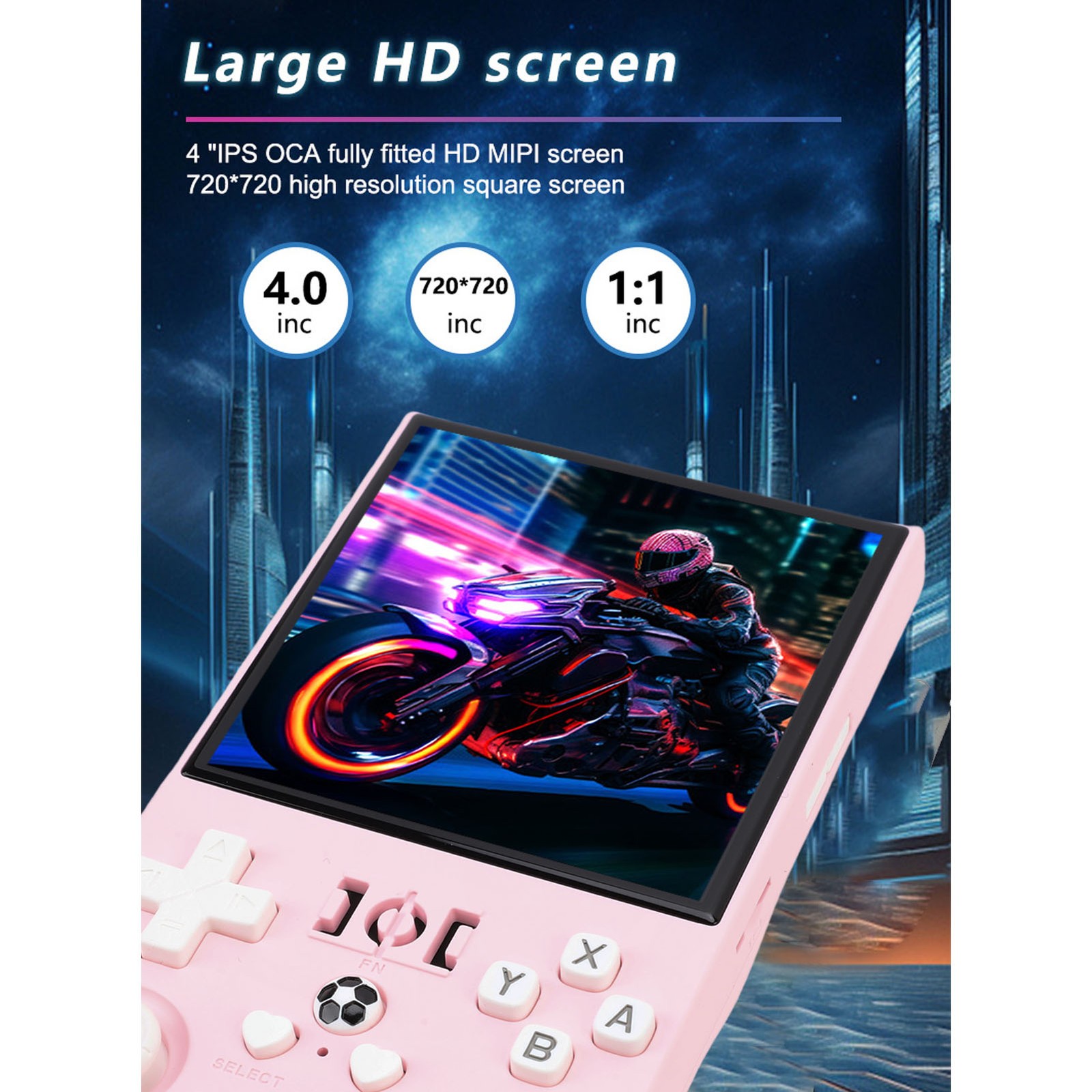R36MAX Retro Handheld Game Console 4000mAh Long Battery Life 4 Inch Open So CSLY