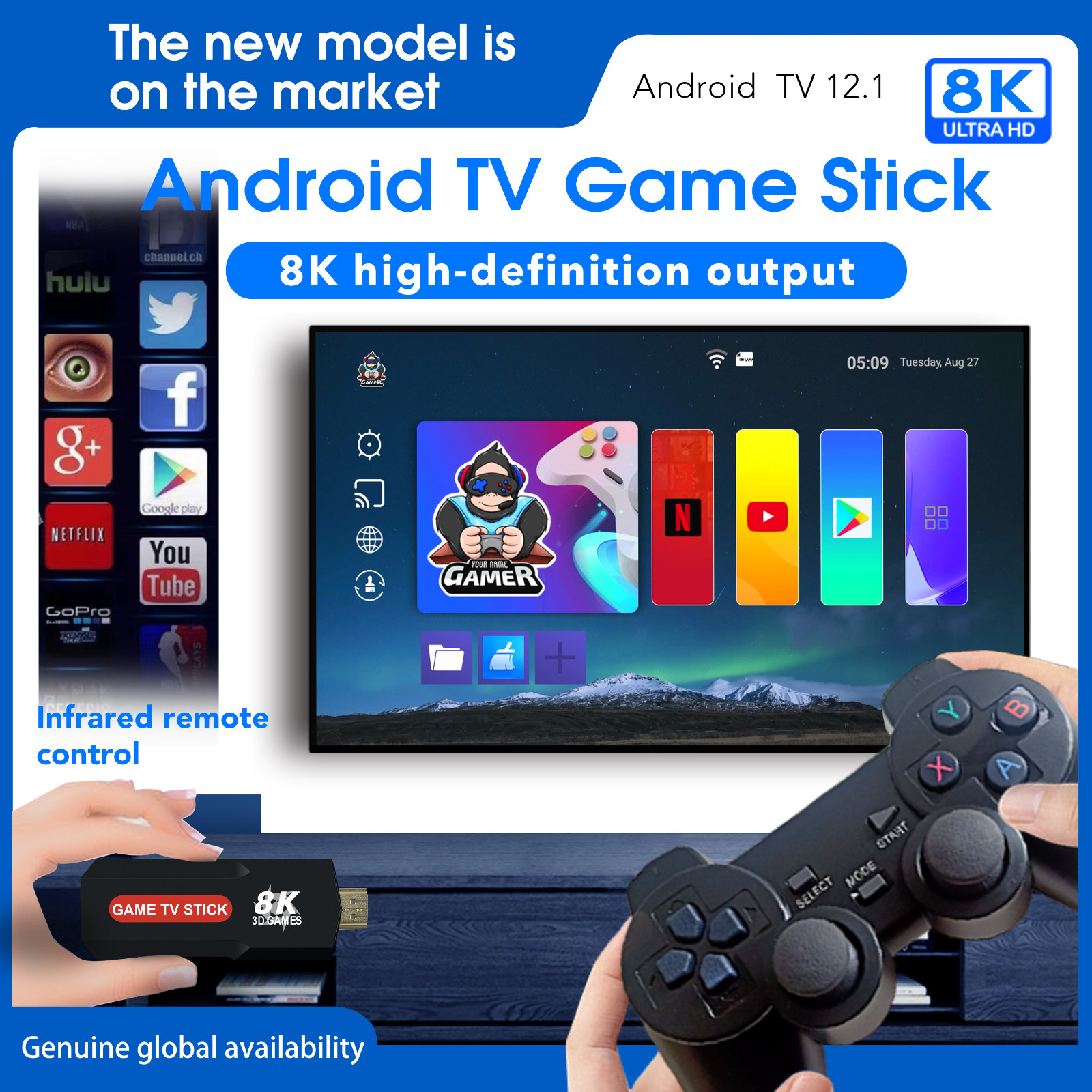 X2 Game Stick- Upgraded 8K 5G, with 30000+ Retro Games, TV Video Game Console