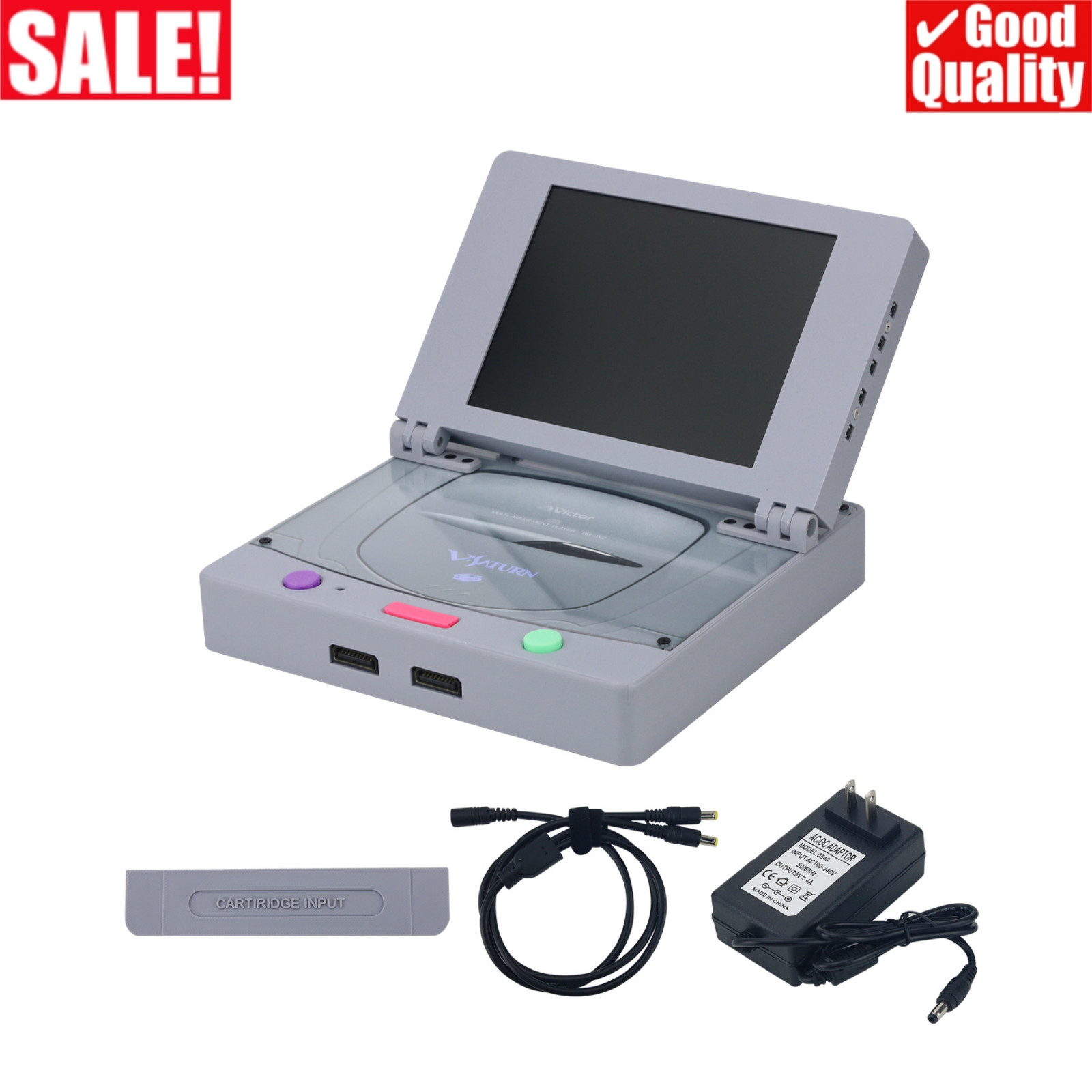 Saturn Slim Combo Game Console with 8″ 4:3 LCD Screen and Hifi Stereo Speakers