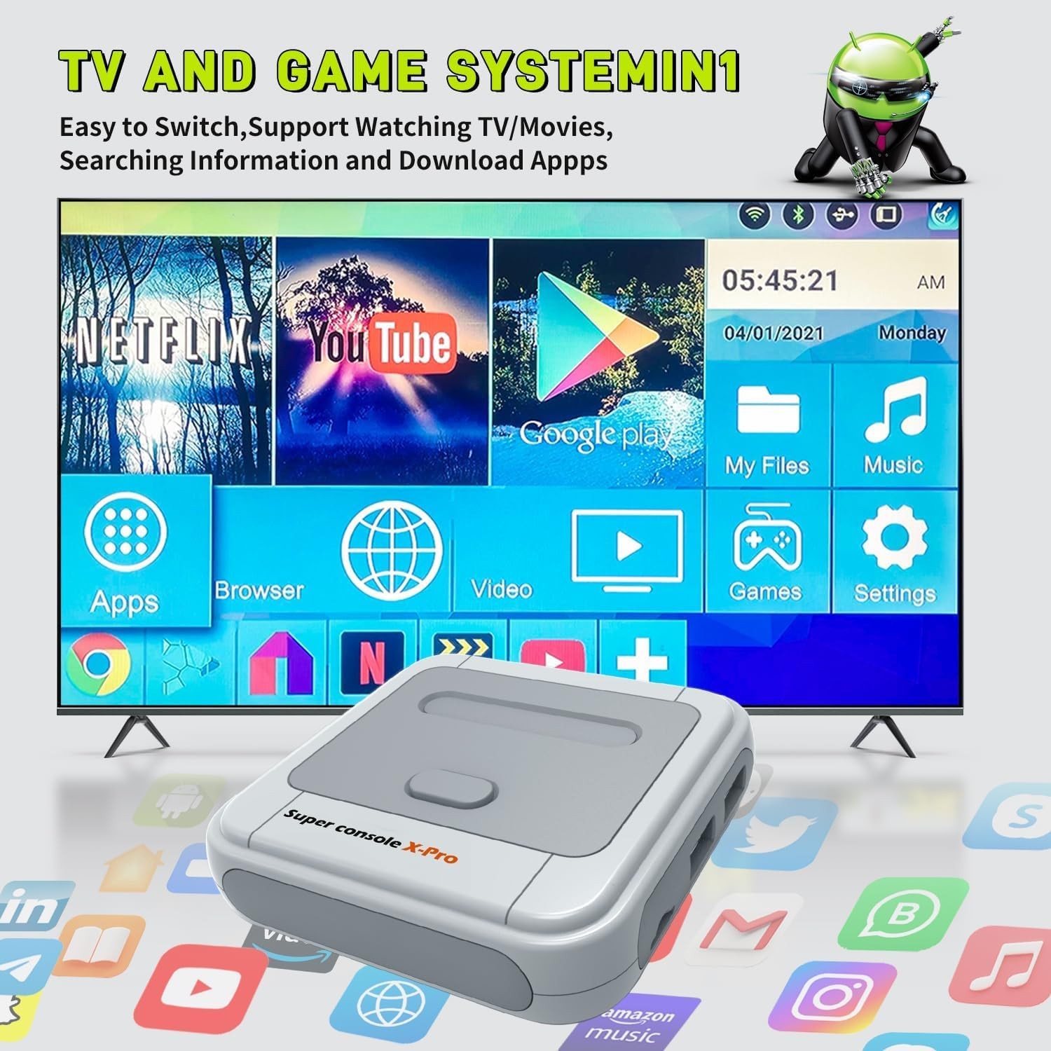 Super Console X Pro with 100000+ Games,TV & Game System in 1, Mini Retro Game…