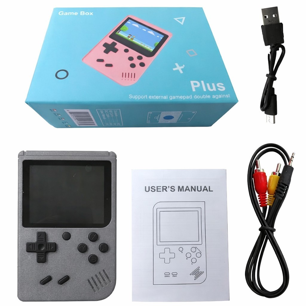 Game Box Plus Handheld Console – 3.0 Inch IPS Screen, Rechargeable, Gray