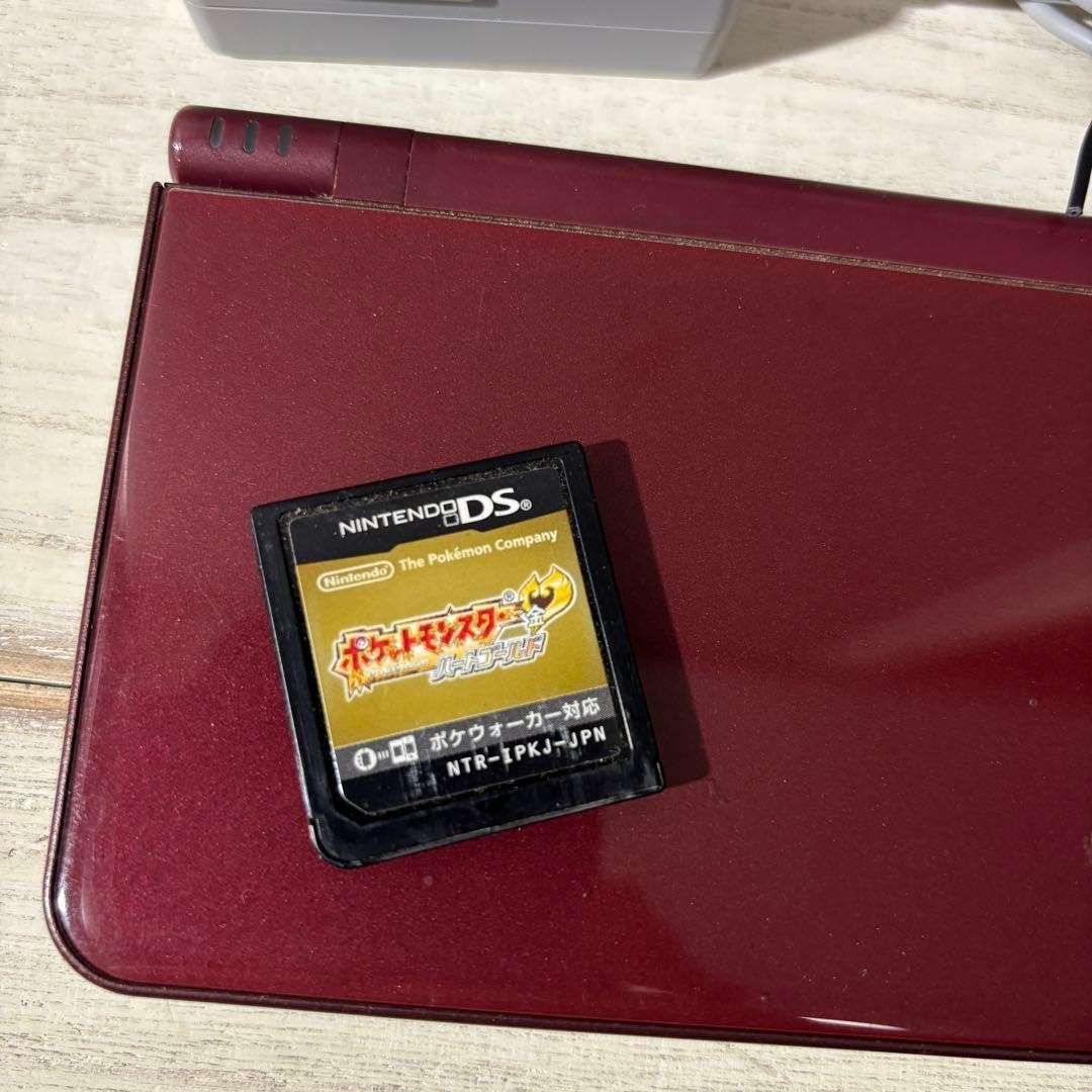 3DS/2DS/DS Operation Ok Dsi Ll Wine Red Pokemon Heart Gold With Charger Japan