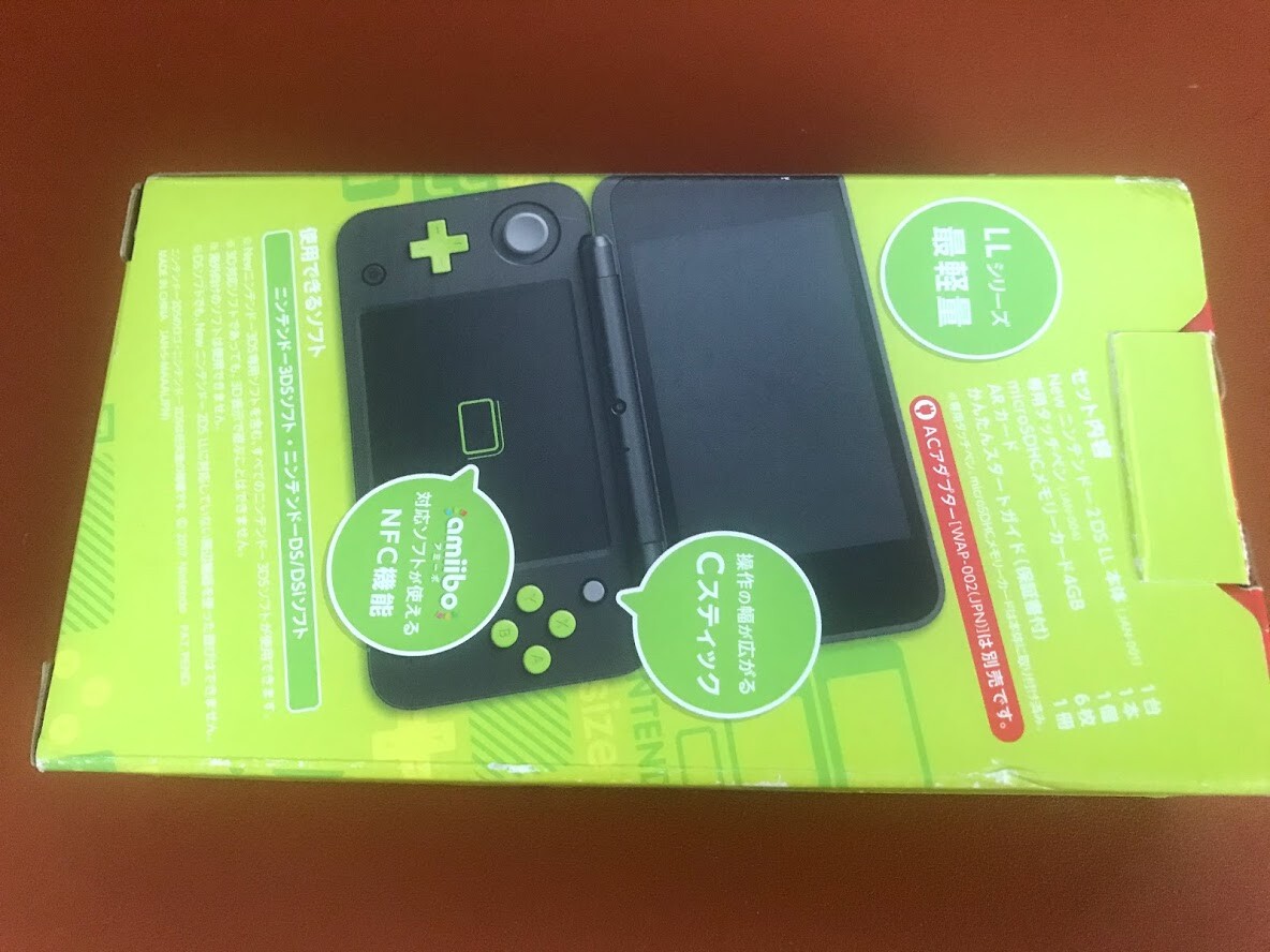 Nintendo 2DS LL (XL) Black x Lime Console From Japan used