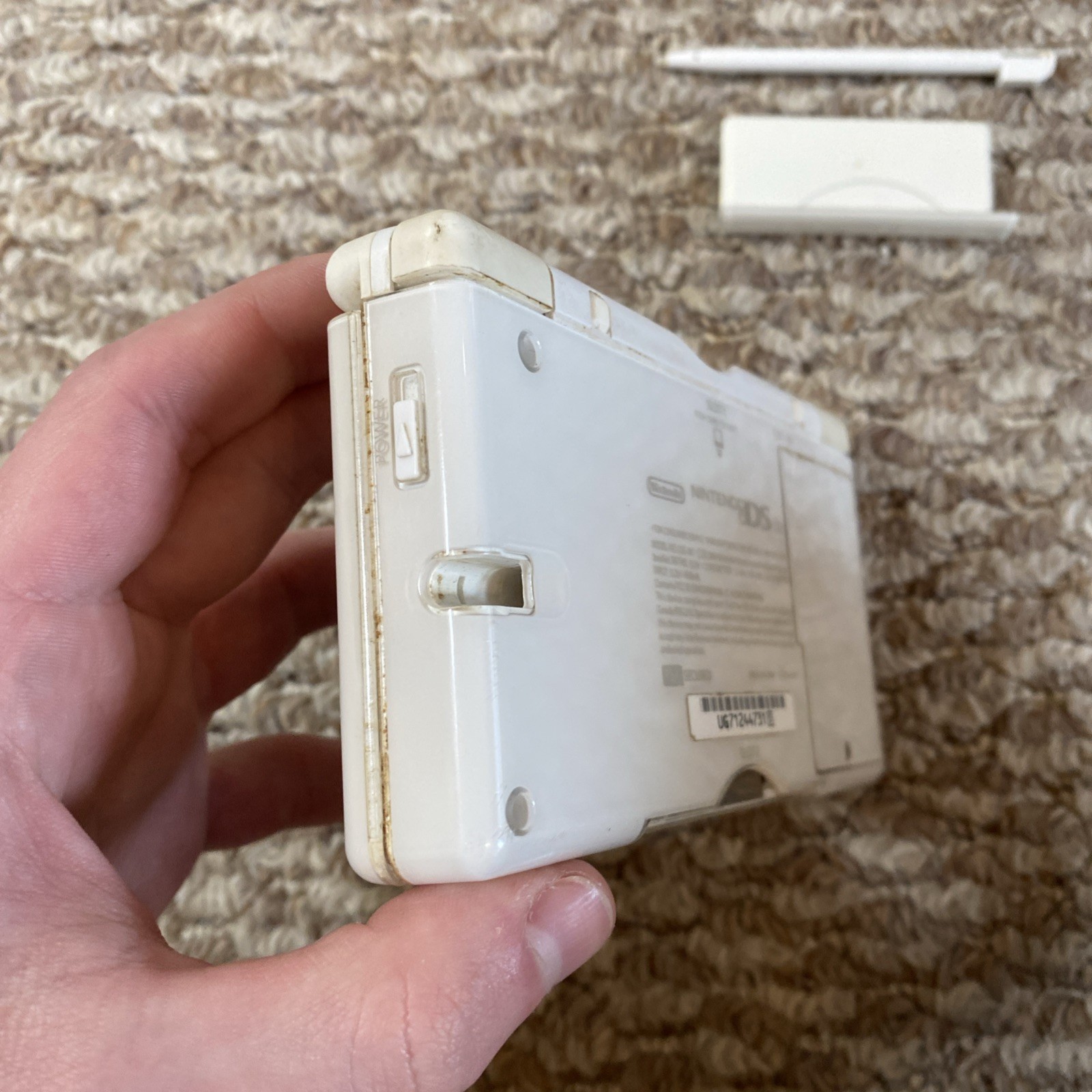 Nintendo DS Lite Polar White Handheld System WITH CHARGER AND STYLUS OEM