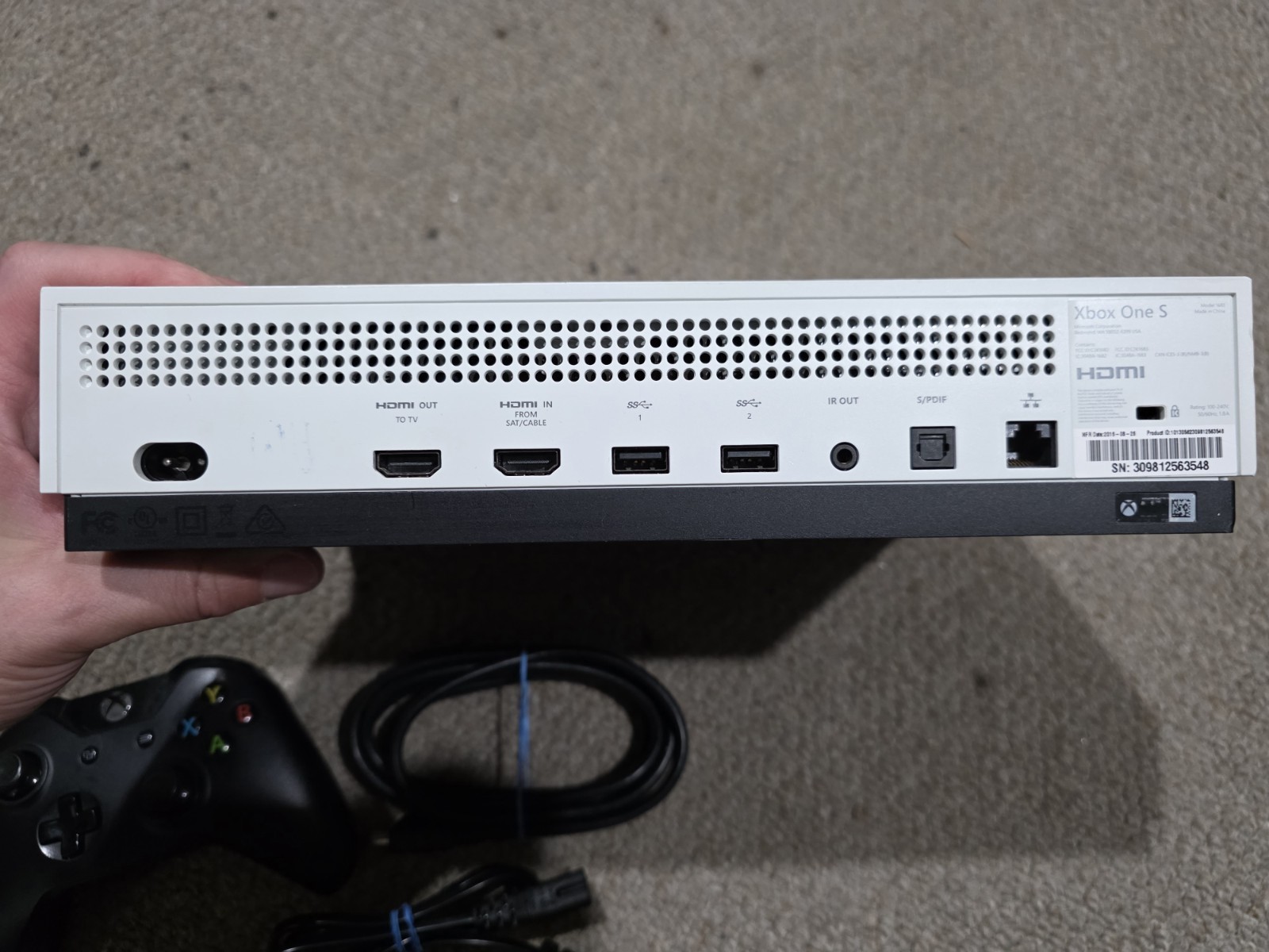 Xbox One S 500GB Model 1681 Console Bundle With 1 Controller – Tested- Working