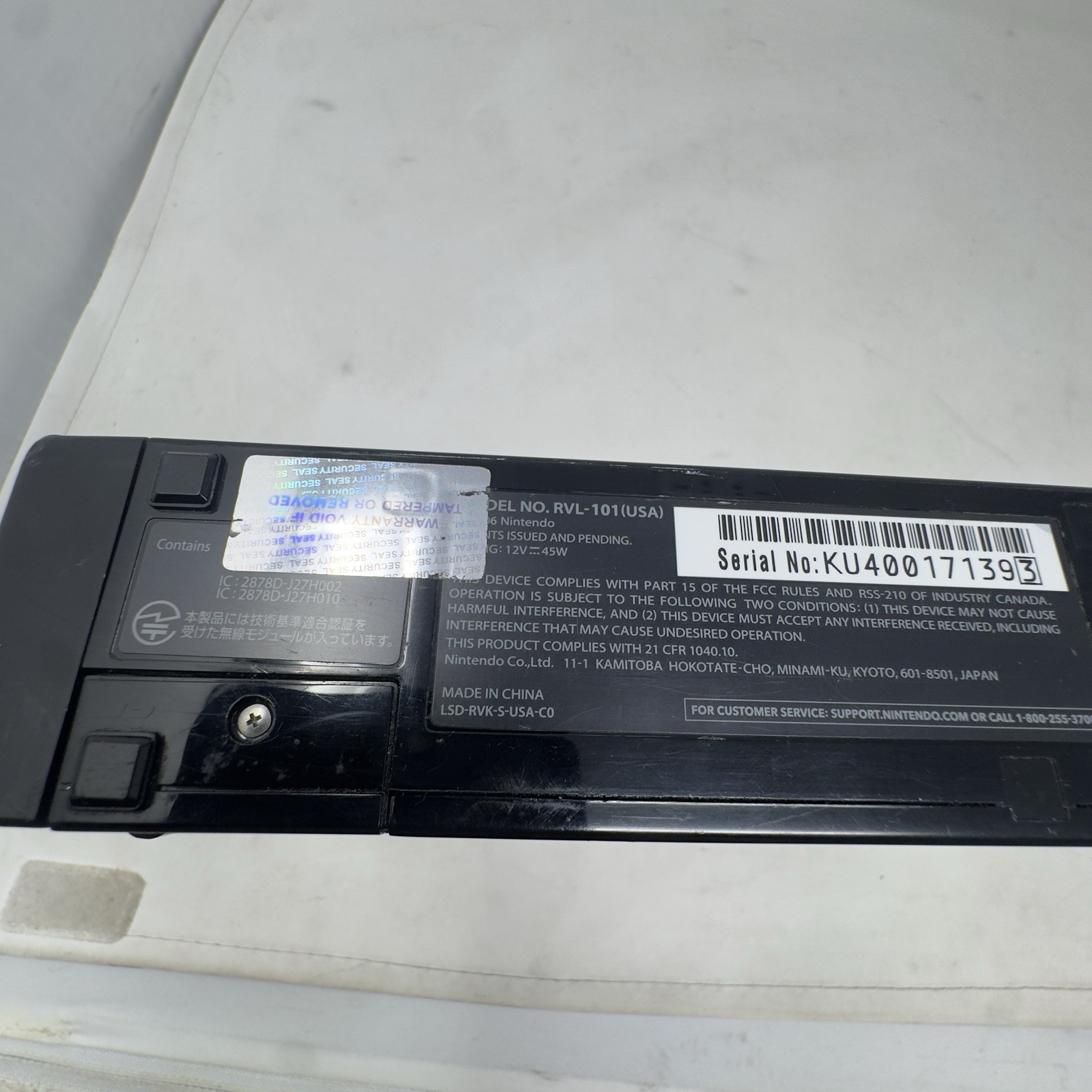 Nintendo Wii Replacement Console Only Black RVL-101 (USA) Tested